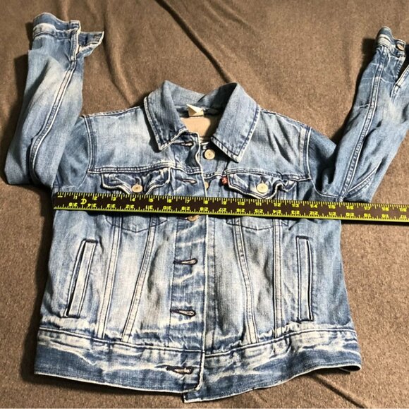 Levis Women's Blue Denim Trucker Jacket XS circa 2014 - Picture 4 of 16